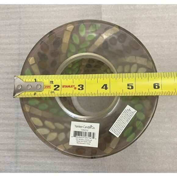 Yankee Candle Macintosh 22oz Large Jar W 4.5" Fall Color Mosaic Glass Topper - Picture 8 of 11